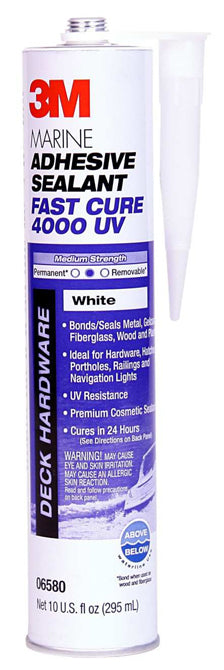 3M, 3M Marine Sealant Fast Cure 4000 UV 10 Oz. - White