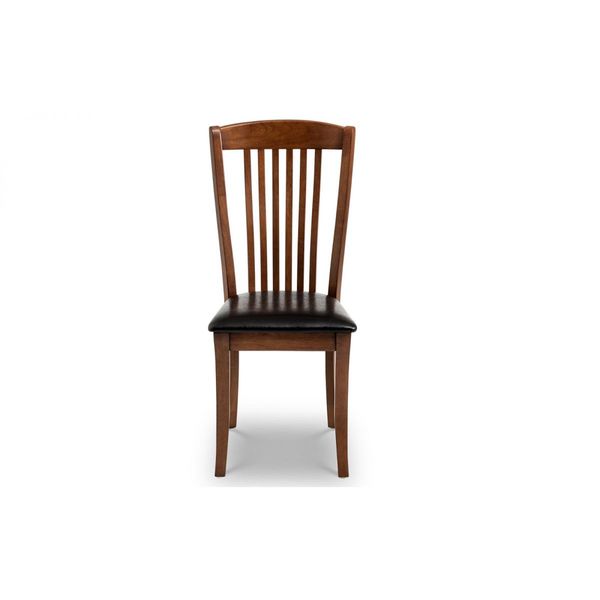 Julian Bowen, Canterbury Dining Chair Mahogany Stain with Brown Seat Pad