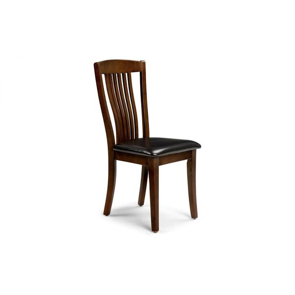 Julian Bowen, Canterbury Dining Chair Mahogany Stain with Brown Seat Pad