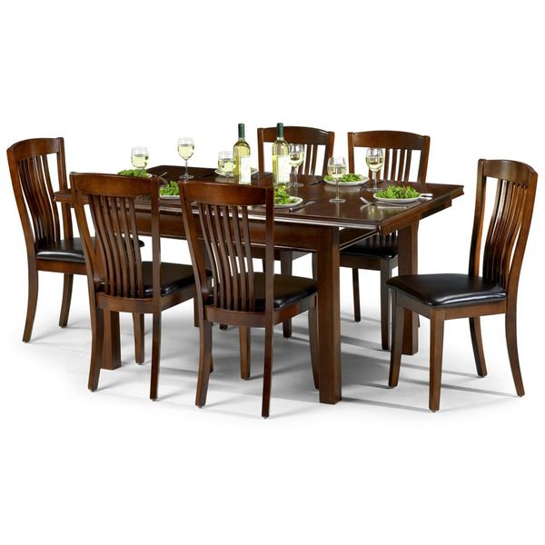 Julian Bowen, Canterbury Dining Table 120-160cm Mahogany Stain Finish