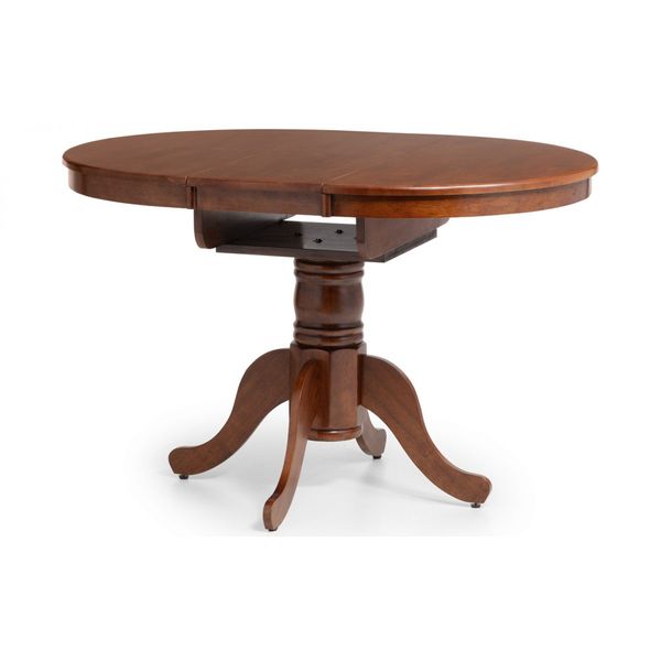 Julian Bowen, Canterbury Round to Oval Extending Table Mahogany Stain Finish