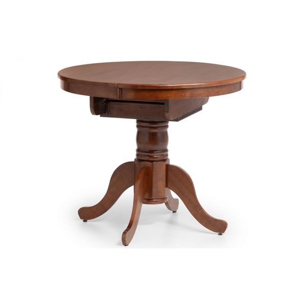 Julian Bowen, Canterbury Round to Oval Extending Table Mahogany Stain Finish