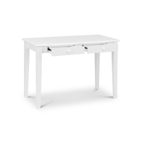 Julian Bowen, Carrington Desk White Lacquer with 2 Drawers