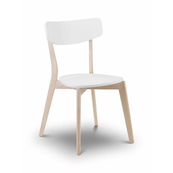 Julian Bowen, Casa Dining Chair 49.5cm x 49.5cm White / Limed Oak Finish