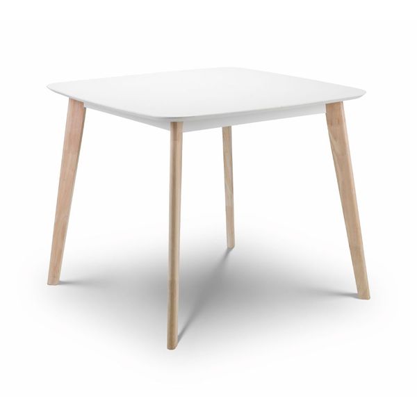 Julian Bowen, Casa Dining Table 90cm x 90cm White Top / Limed Oak Legs