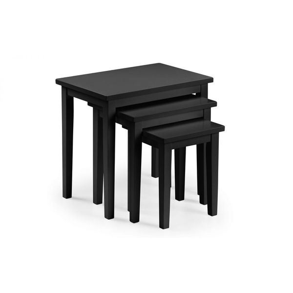 Julian Bowen, Cleo Nest of 3 Tables - Black Lacquer Finish