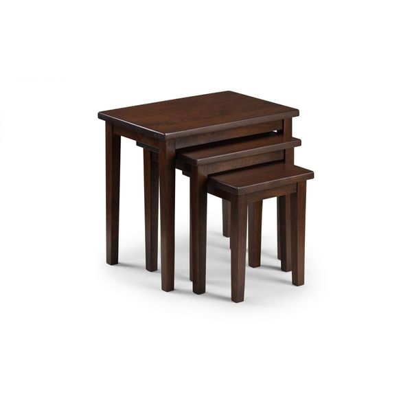 Julian Bowen, Cleo Nest of 3 Tables - Mahogany Stain Finish