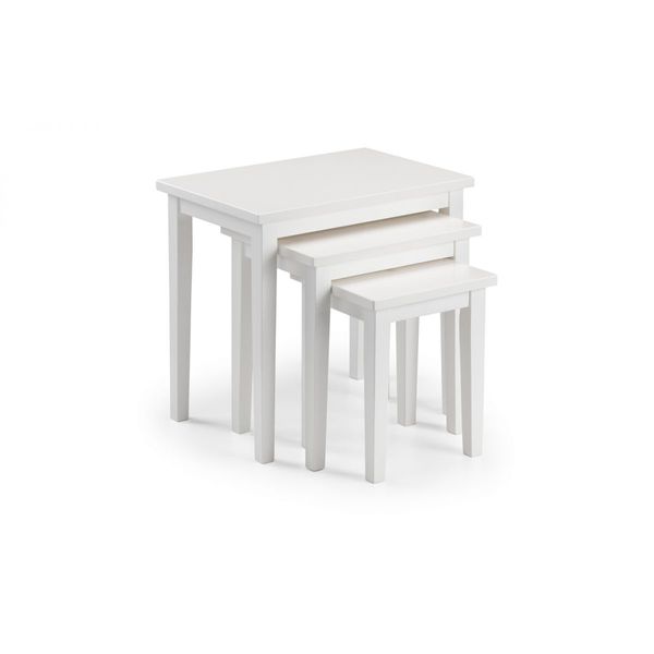 Julian Bowen, Cleo Nest of 3 Tables - Pure White Finish