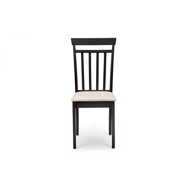 Julian Bowen, Coast Dining Chair Black with Ivory Faux Suede Padded Seat