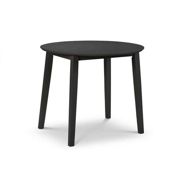 Julian Bowen, Coast Dining Table Round  Dropleaf 55-90cm Black Finish