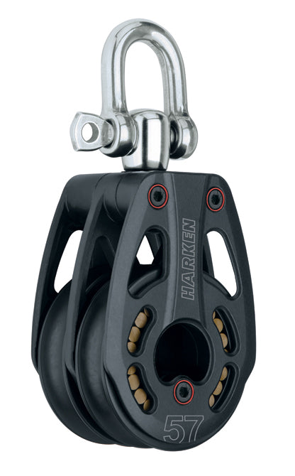 HARKEN INC., Harken Aluminum Low-Load Double Swivel Block - 57mm