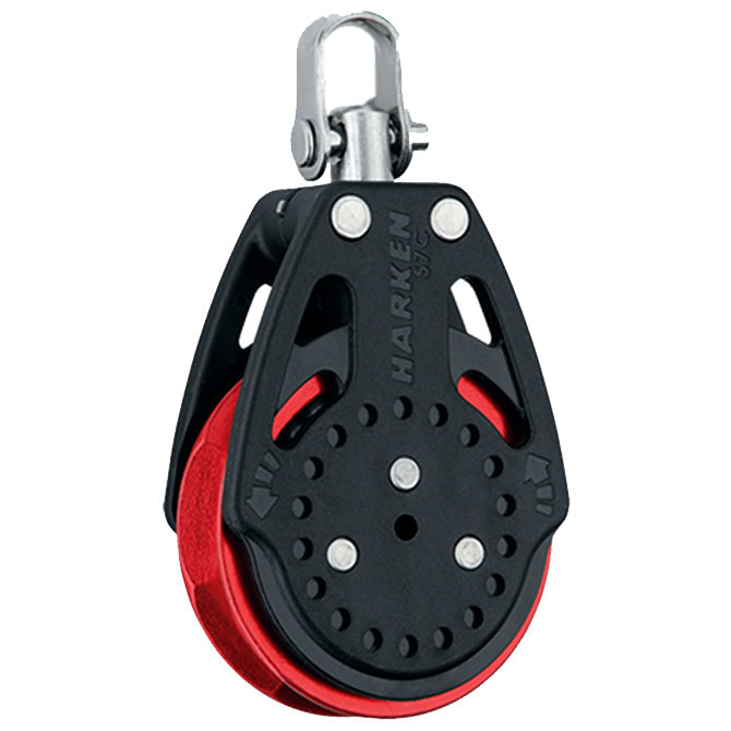 HARKEN INC., Harken Ratchamatic Block, Swivel, Red Sheave - 57mm