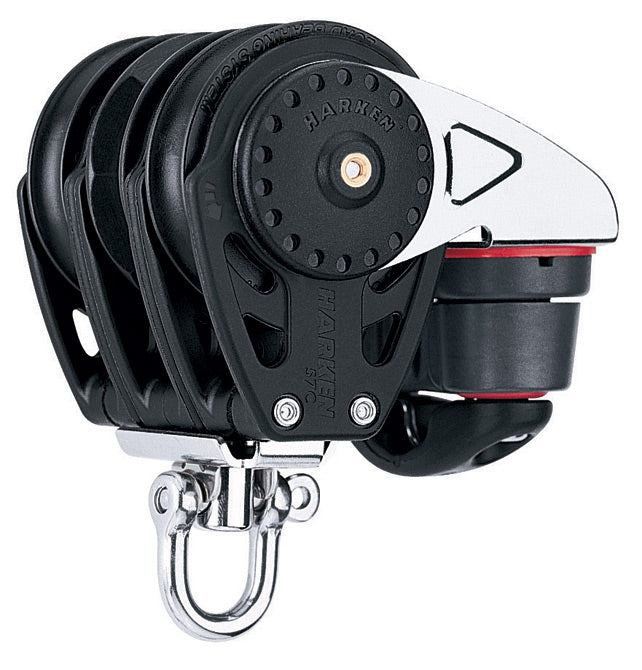 HARKEN INC., Harken Ratchamatic Triple Swivel Carbo Block w/Cam Cleat - 57mm