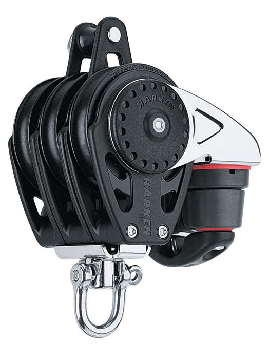 HARKEN INC., Harken Triple Swivel Carbo Block w/Becket, Cam Cleat - 75mm