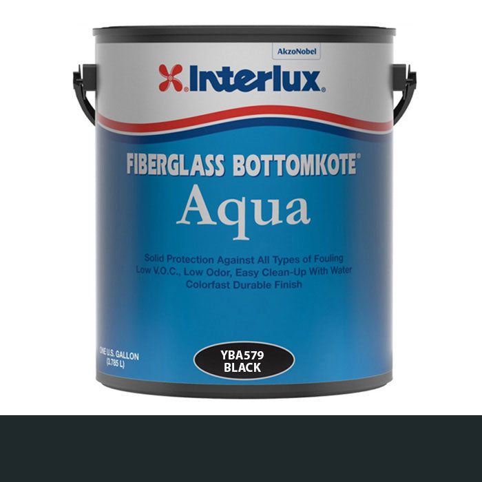 INTERLUX YACHT FINISHES, Interlux Fiberglass Bottomkote Aqua Antifouling Bottom Paint, Black - Gal.