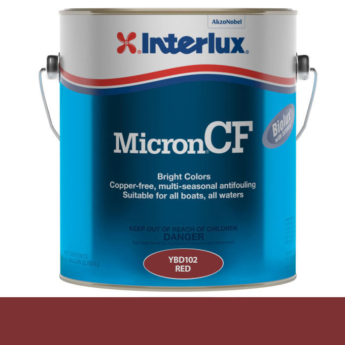 INTERLUX YACHT FINISHES, Interlux Micron CF Antifouling Paint, Red - Gal.