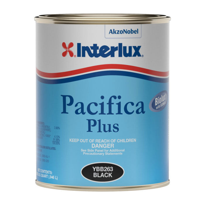 INTERLUX YACHT FINISHES, Interlux Pacifica Plus Antifouling Bottom Paint, Black - Qt.