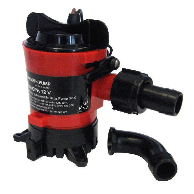 JOHNSON PUMPS OF AMERICA, Johnson Pump Cartridge Bilge Pump 1000 GPH Hose 3/4" (12V)