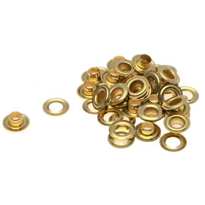 LORD & HODGES, INC., Lord & Hodge Brass Grommet Refills - 1/4 Size 0 - 24 Grommets & Washers