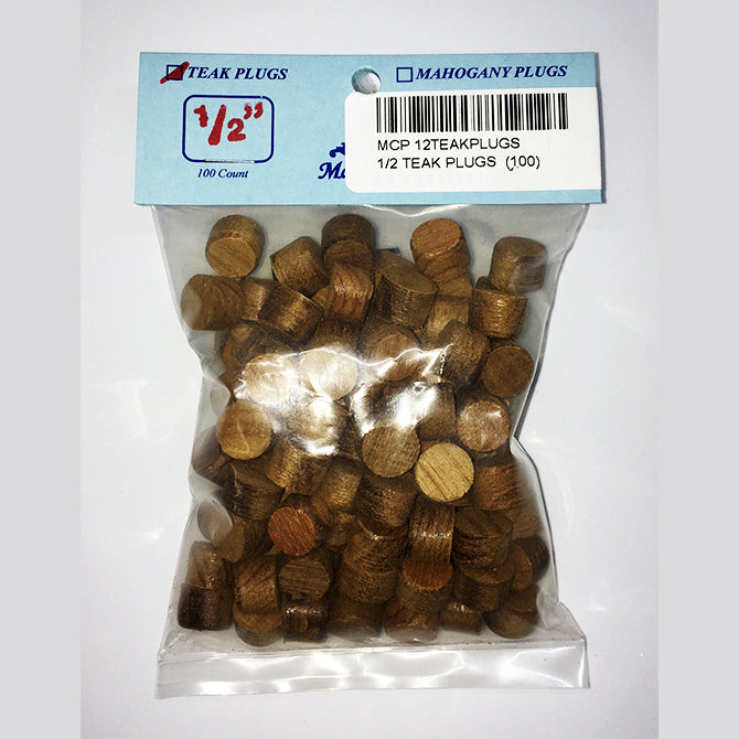 MAC'S PACS, Mac's Pacs Teak Wood Plugs, 1/2" 100 Pk.