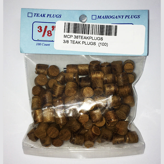 MAC'S PACS, Mac's Pacs Teak Wood Plugs, 3/8" 100 Pk.