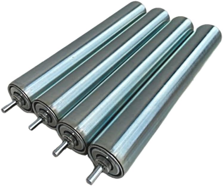 BRAND, CATEGORY, CONVEYOR & SKATE WHEELS, GASCEM, 1.5" Dia 10"BF Length Galvanized Steel Conveyor Roller, Axle Diameter 1/4" I Pack of 4 Conveyor Rollers I Replacement Steel Roller for Rollers Conveyor, Roller Stands for Woodworking, Cat/Dog Fence