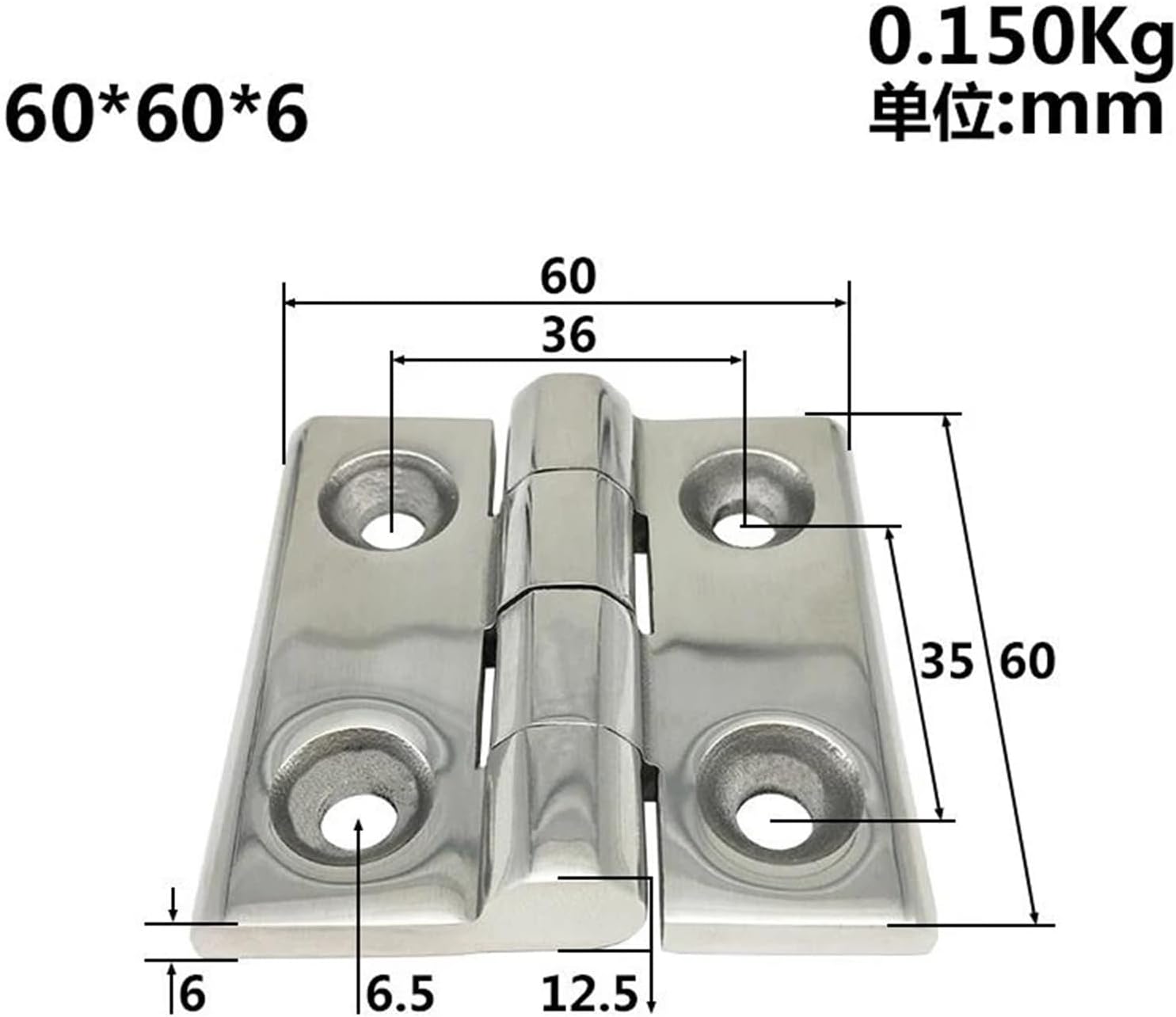 BRAND, CATEGORY, HINGES, ROREAJVH, 2 Pcs Marine Cast Door Butt Hinge Four Section Stainless Steel Precision Cast Hinge Suitable for Yacht Marine Accessories Marine 1.6/2/2.4 Inch(50 6)