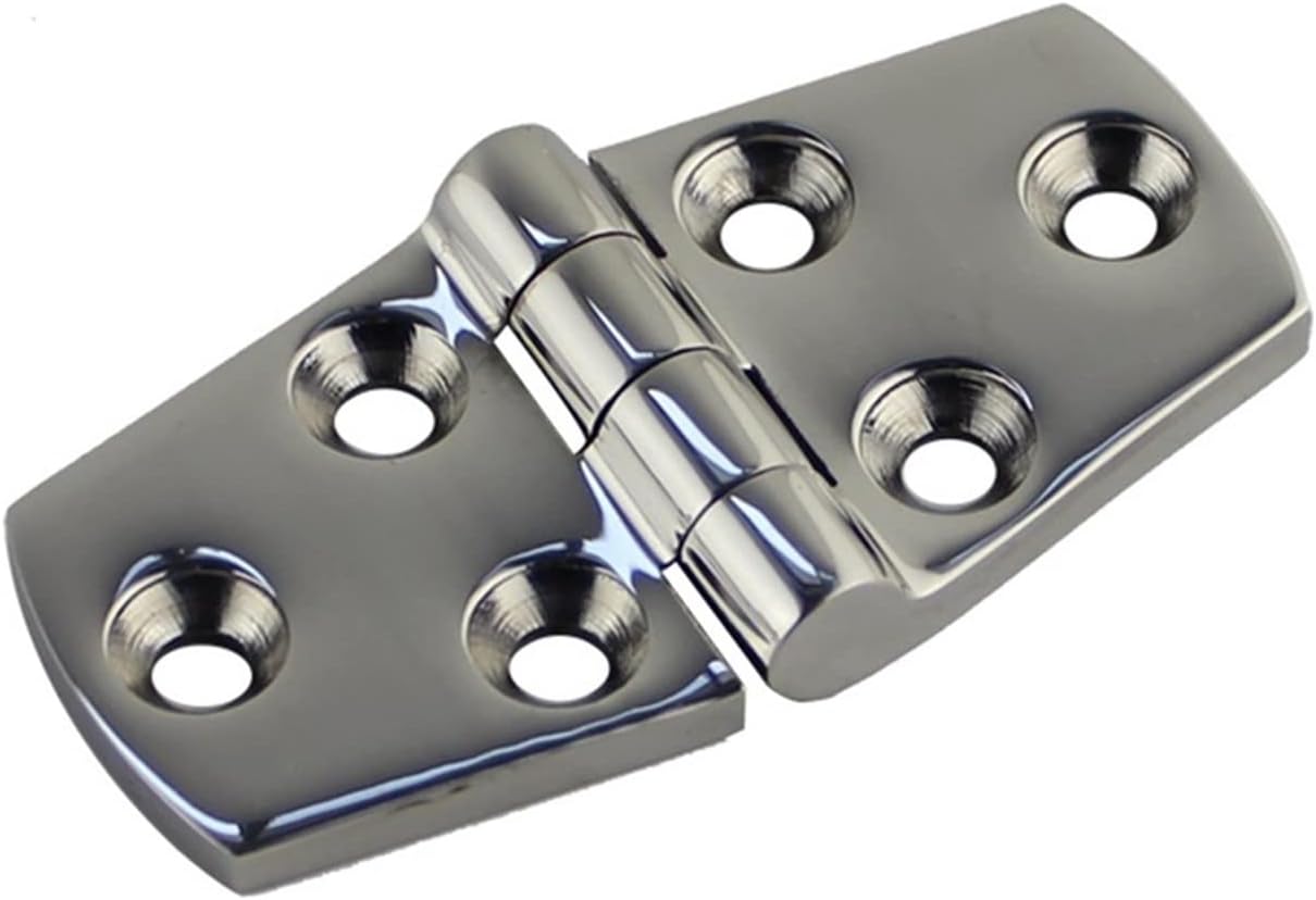 BRAND, CATEGORY, FUDGIO, HINGES, 2PCS Stainless Steel Casting Door with Hinges with 6 Holes 76mm102mm Mirror Polished Marine Hardware Marine Hinges Cerniera (Color : A, Size : 38X102MM)