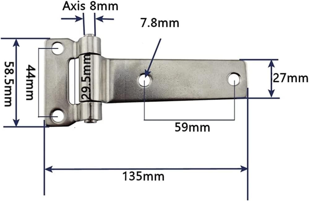 BRAND, CATEGORY, GEBSKI, HINGES, GEBSKI 2pcs High Polished Stainless Steel Hinges, Solid Forged, T-Shape, for Wooden Box Doors, Marine Hardware, can be Rotated Backward 270 Degrees