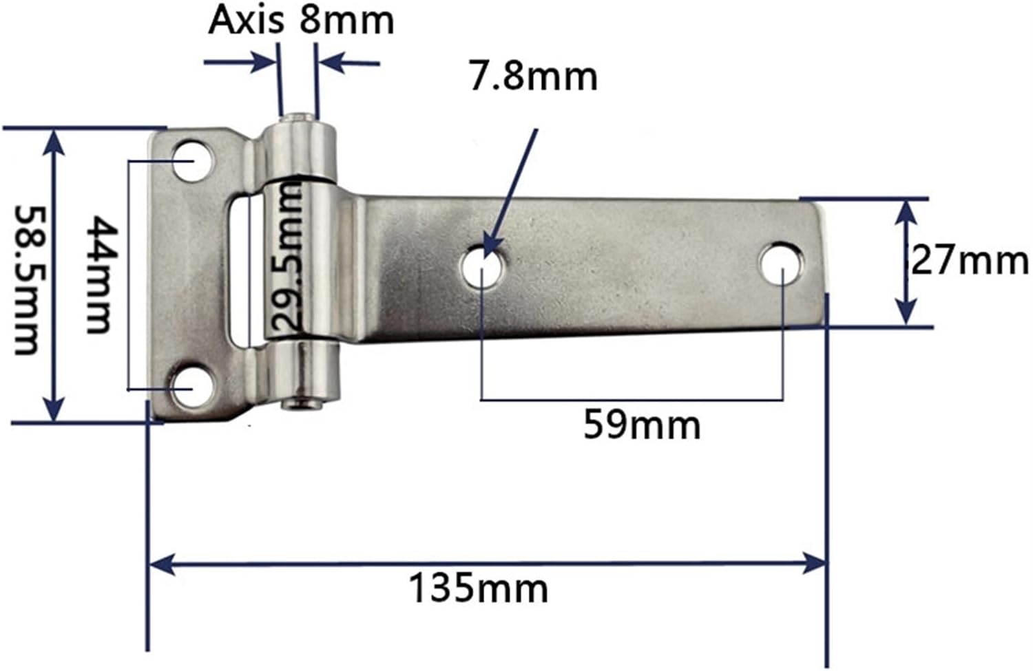 BRAND, CATEGORY, HINGES, OQATNXUR, 2pcs High Polished Stainless Steel Hinges, Solid Forged, T-Shape, for Wooden Box Doors, Marine Hardware, can be Rotated Backward 270 Degrees Hinge, Silver