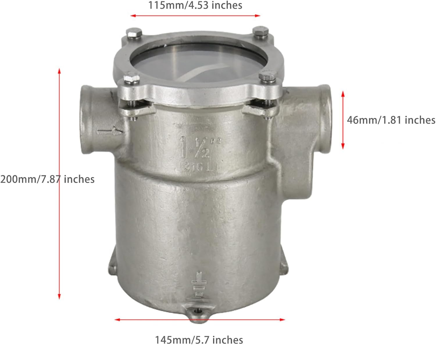 BRAND, CATEGORY, SYLABY, Y STRAINERS, 316 Stainless Steel 1.5 inch Water Strainer for Boat，Seawater Strainer Marine Hardware Fittings