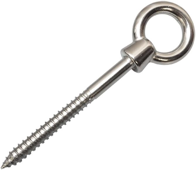 BRAND, CATEGORY, EYEBOLTS, PROLINE, 5 Pc Stainless Steel Marine 1/2'' x 4-3/4'' Stainless Steel Screw Lag Eye Bolt