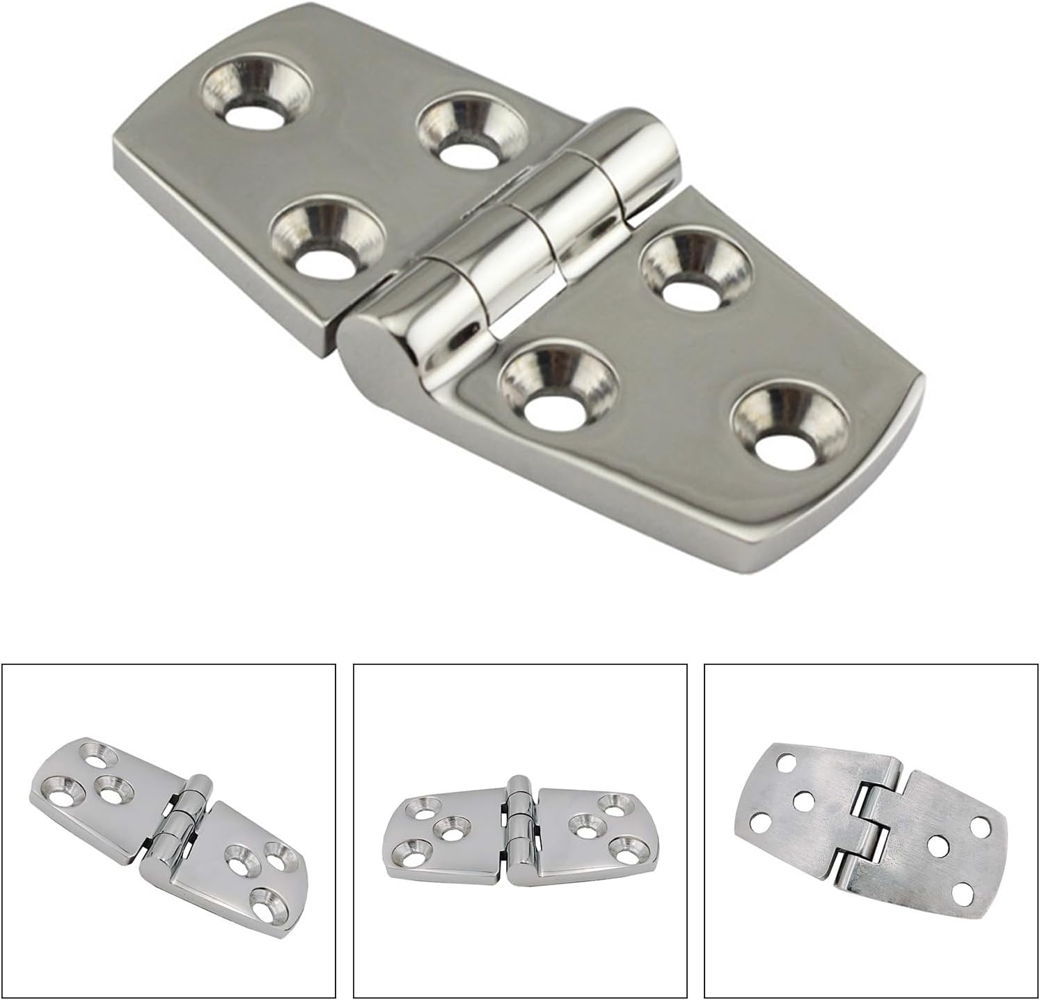 BRAND, CABINET HARDWARE & HINGES, CATEGORY, YOETAUN, 6Pcs Marine 316 Stainless Steel Flush Strap Hinge Door Hinge for Marine Fishing Yacht RVs Dinghy Home Desk Replacement Boat Hardware Marine Accessories Supplies Rafting Hardware Boating Accessories