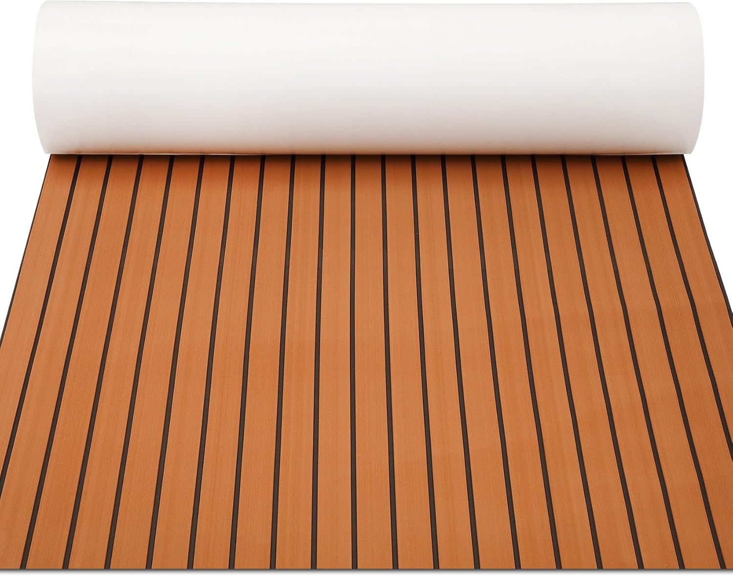 BRAND, CATEGORY, DECK HARDWARE, DGAVXA, 94 "x 47" Boat Flooring, EVA Foam Boat Decking, Marine Carpet Non-Slip Decking Sheet, Self-Adhesive Marine Flooring, Suitable for motorboats, Yachts, Kayaks, Swimming Pools, Brown with Black Lines