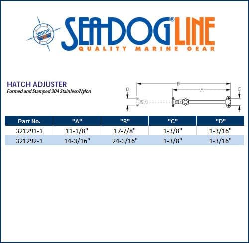 BRAND, CATEGORY, DECK HARDWARE, SEA-DOG, AMRS-321292-1 * Sea-Dog Marine Stainless Hatch Adjuster - 14" to 24"