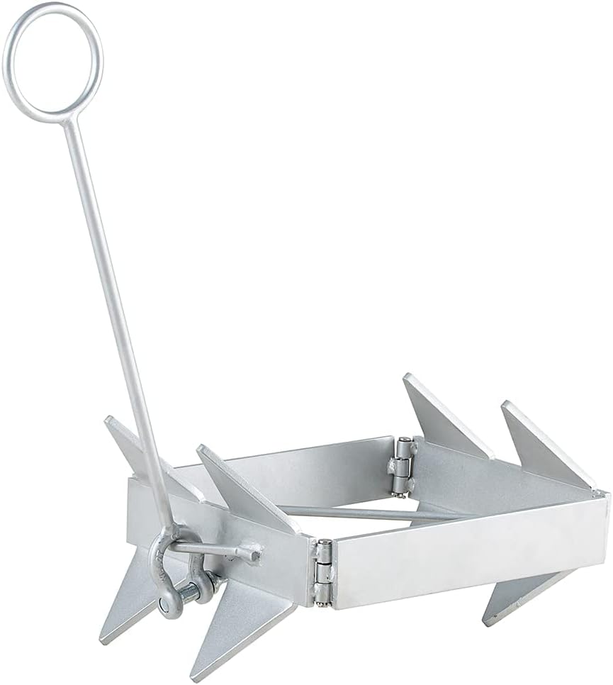 ANCHORS, BRAND, CATEGORY, DORBUPHAN, Boat Anchor 13LBS/19LBS/25LBS, Hot-Dipped Galvanized Folding Anchor, Boat Slide Cube Anchor (Box Style) Suitable for Different Size Boats