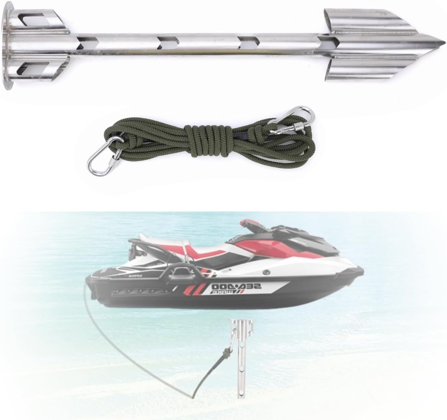 ANCHORS, BRAND, CATEGORY, CWXEDN, Boat Anchor, Jetski Anchor Jet Ski Anchor, Shallow Water Sand Anchor for PWC, Jet Ski, Kayak, Small Boat, PWC Anchor, Kayak Anchor Sand Anchor for Boat Jet Ski Anchor