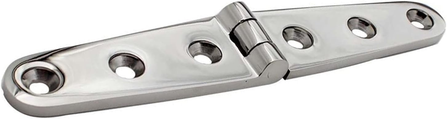 BRAND, CABINET HARDWARE & HINGES, CATEGORY, JDFCDBCVDSUDHDSBC, Boat Fitting 4PCS 316 Stainless Steel Mirror Polish Strap Door Hinges with 6 Holes 152mm Accessories Marine Boat Stainless Hinge (Color : 28X152)