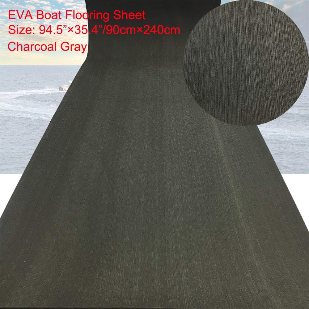 BRAND, CATEGORY, DECK HARDWARE, YUANJIASHENG, Boat Flooring Eva Foam Non-Slip Self-Adhesive Marine Flooring Sheet Boat Yacht Decking Faux Teak Flooring Mat for Motorboat Fishing Boat RV Floor Kayak Swimming Pool 94.5"×35.4" Solid Color