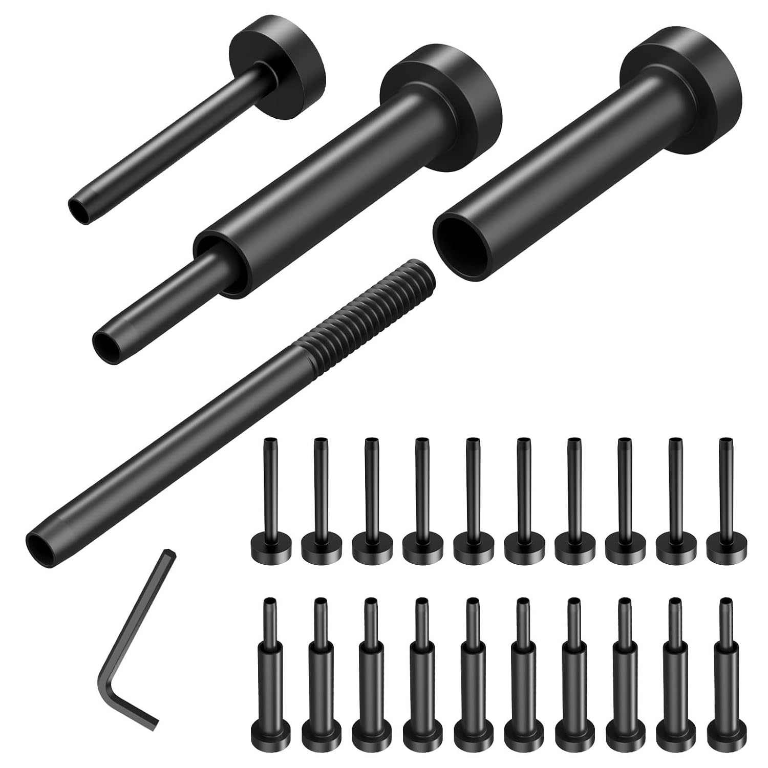 BRAND, CATEGORY, CKE, RAILINGS, CKE10 Pairs Black Invisible Cable Railing kit 1/8" Swage Tensioner Hardware and Terminal Hidden T316 Stainless Steel Invisible Receiver and Swage Stud End for 2"x2" 4"x4" Wood/Metal Post Deck Stairs