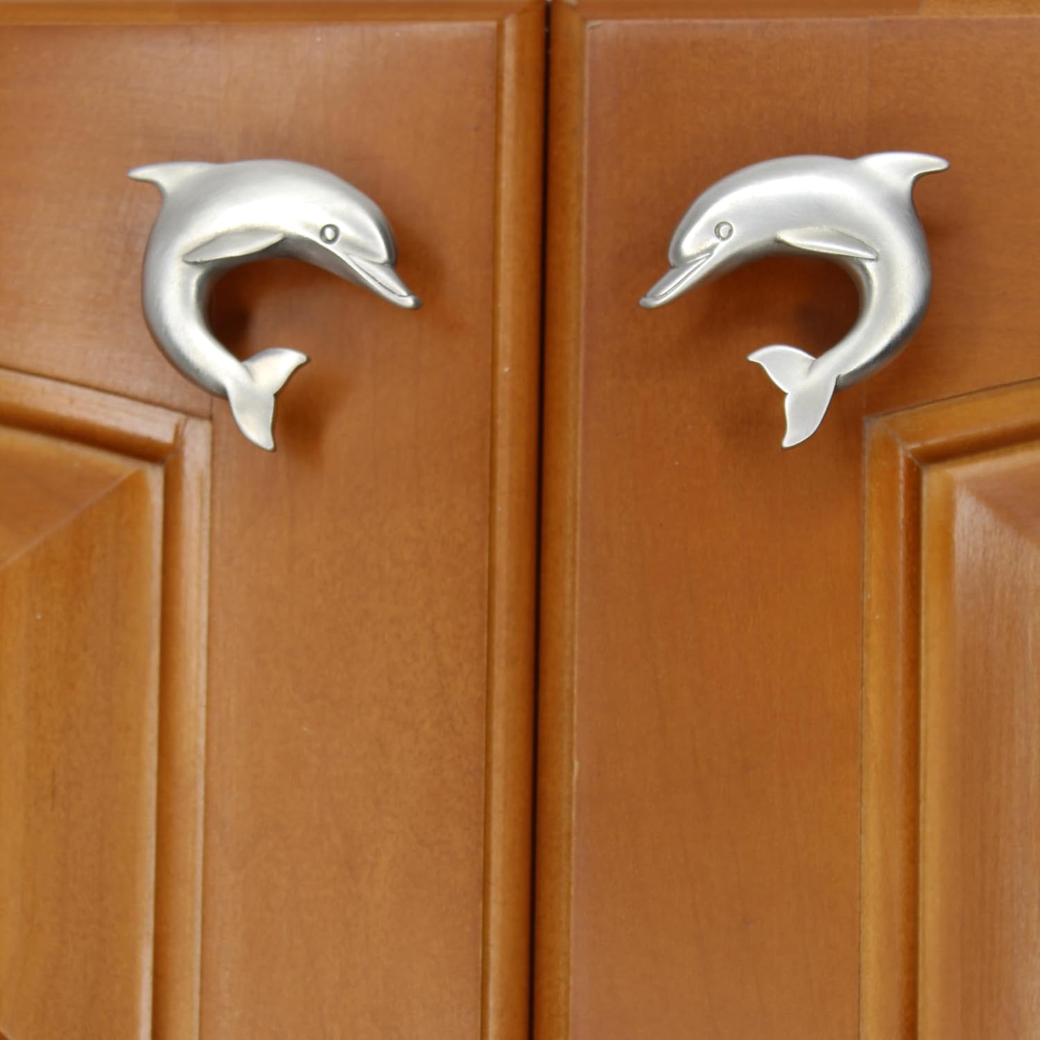 BRAND, CATEGORY, COSTELLO COASTAL KNOBS, KNOBS, Costello Coastal - Dolphin Cabinet Knobs (Matched Pair) | Artist Pewter Collection Hardware