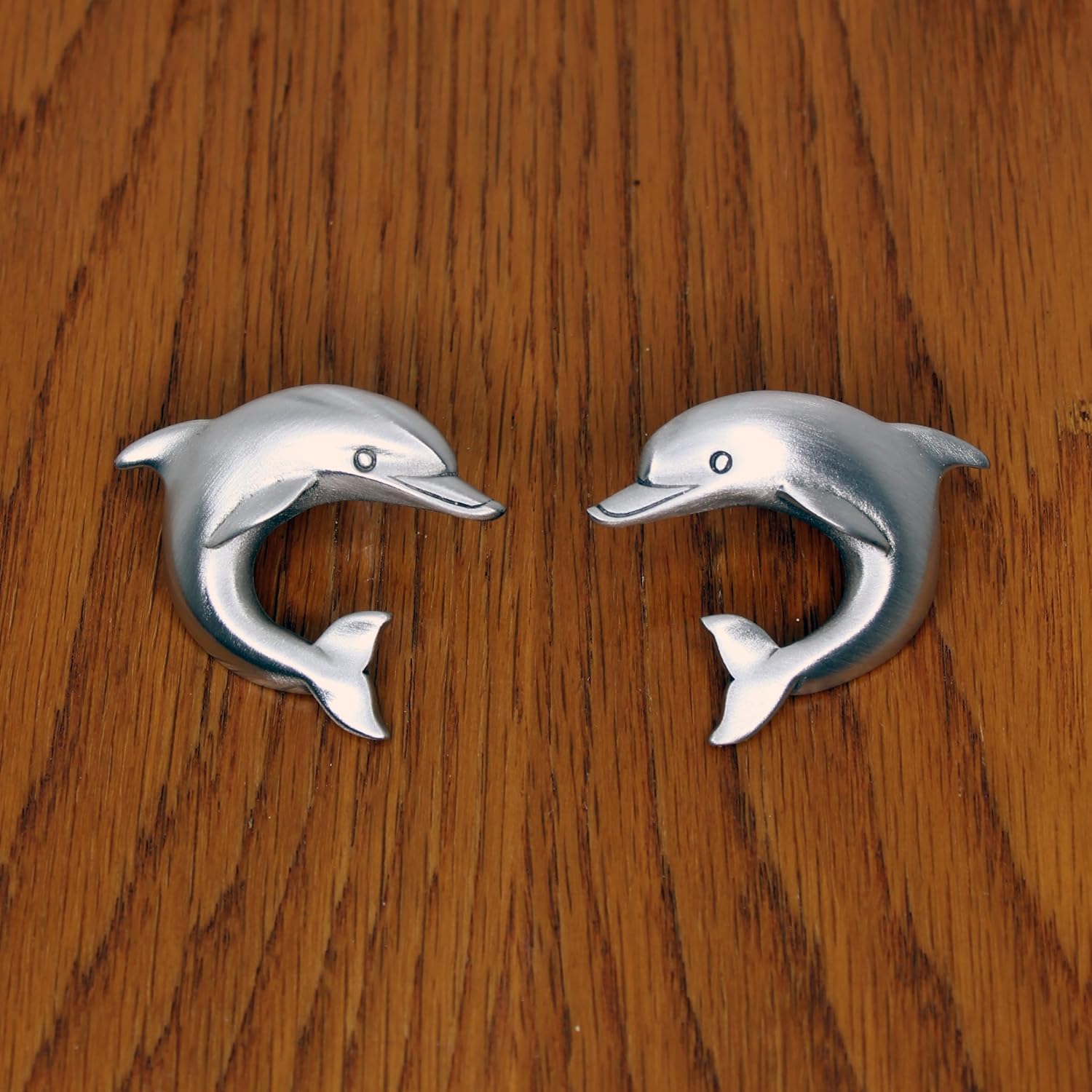 BRAND, CATEGORY, COSTELLO COASTAL KNOBS, KNOBS, Costello Coastal - Dolphin Cabinet Knobs (Matched Pair) | Artist Pewter Collection Hardware