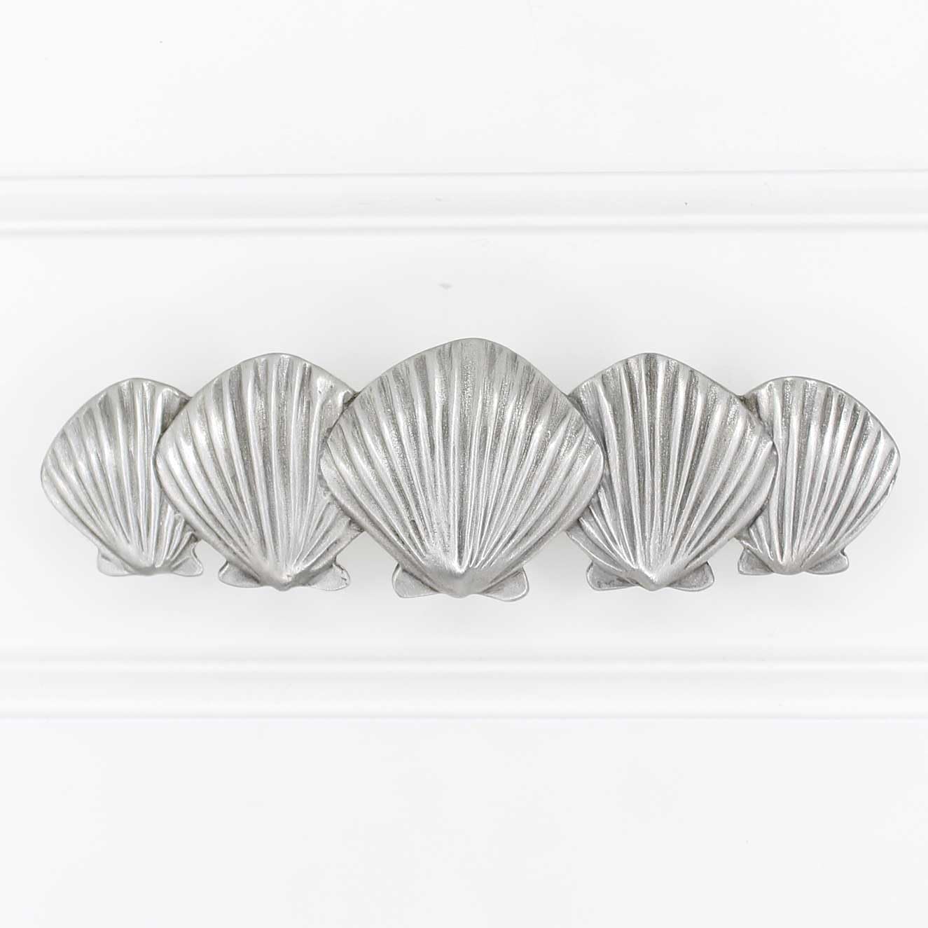 BRAND, CATEGORY, COSTELLO COASTAL KNOBS, PULLS, Costello Coastal - Seashell Drawer Pull (Vertical 2-Pack) | Artist Pewter Hardware Collection