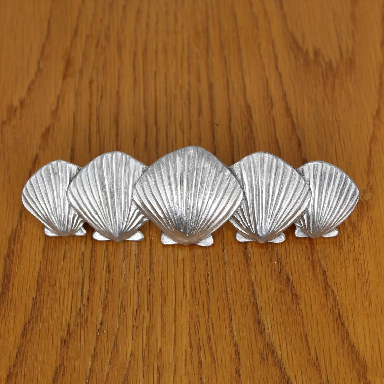 BRAND, CATEGORY, COSTELLO COASTAL KNOBS, PULLS, Costello Coastal - Seashell Drawer Pull (Vertical 2-Pack) | Artist Pewter Hardware Collection