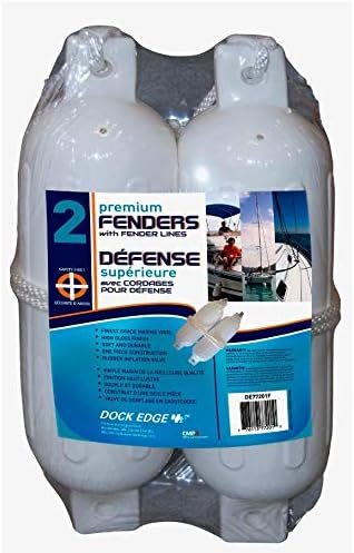 BOAT FENDERS, BRAND, CATEGORY, DOCK EDGE, Dock Edge Twin Eye, Dolphin Boat Fenders, Ribbed, 2-Pack with Dockside Lines