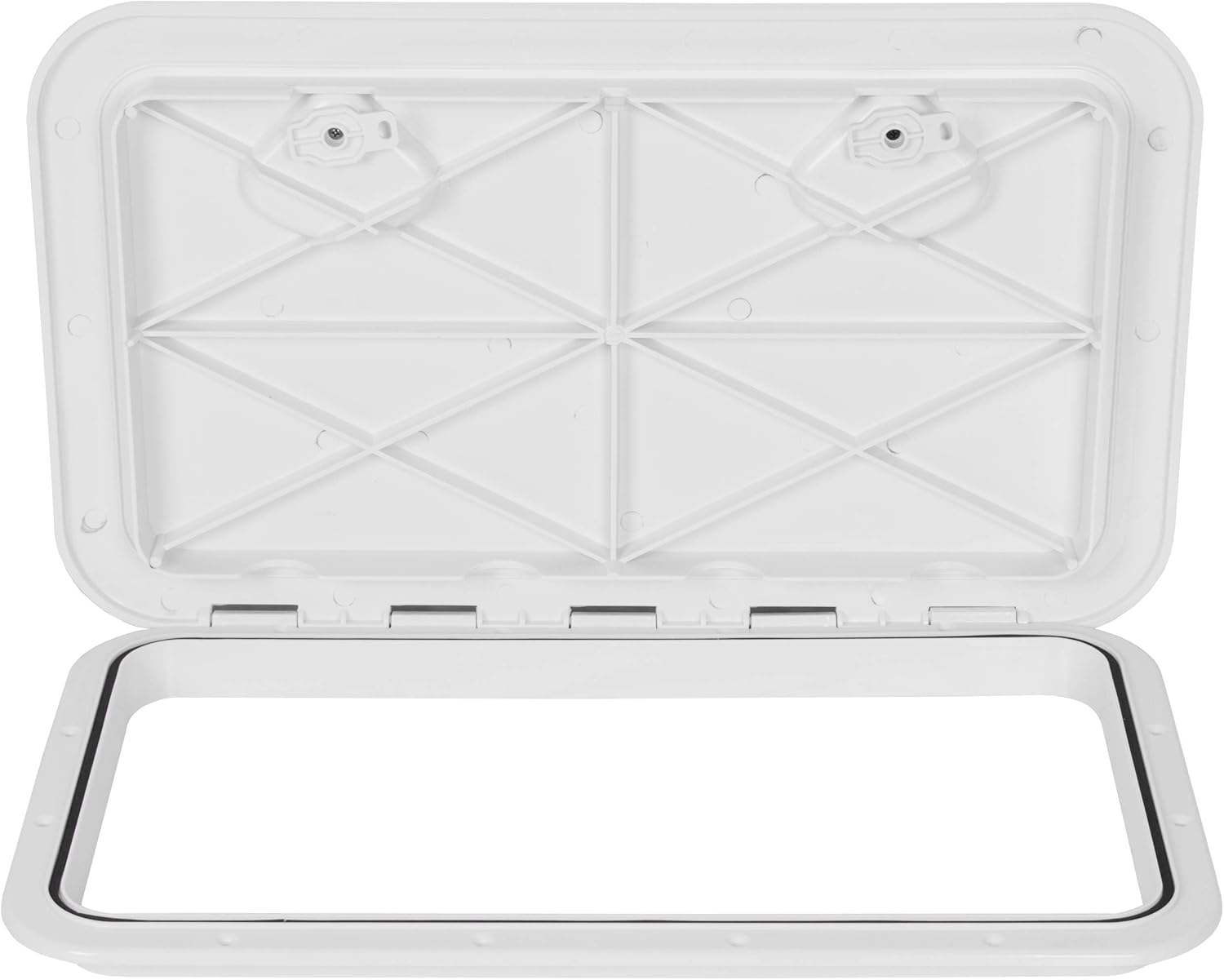 BRAND, CATEGORY, DECK HARDWARE, ECOTRIC, ECOTRIC 24" x 14" Deck Marine Access Hatch & Lid Durable Boat Hatch 180 Hinge Strong Recessed Handle Marine Caravan RV White (606mm x 353mm)