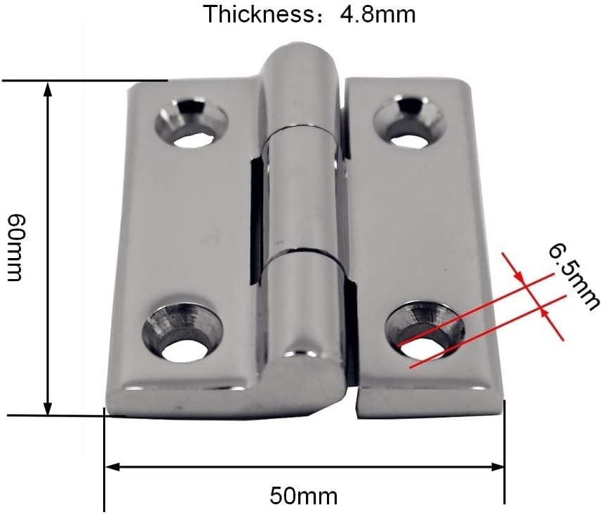 BRAND, CABINET HARDWARE & HINGES, CATEGORY, KJBIKBZPK, Hinge, 2 Pcs, 60mm 304 Stainless Steel Door s with 4 Holes Marine Boat Yacht Accessories Square Butt for Boats and Awning