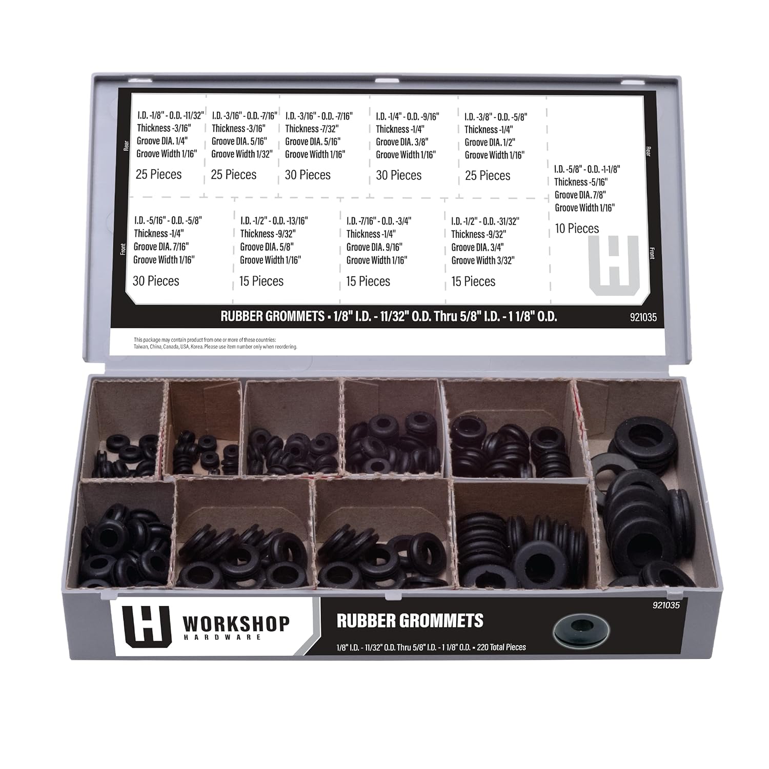 BRAND, CATEGORY, SCREW-IN HOOKS, WORKSHOP HARDWARE, Fastener Assortment Kit, Stainless Steel Screw Eyes Set, 43 Piece Variety, Metal Hooks