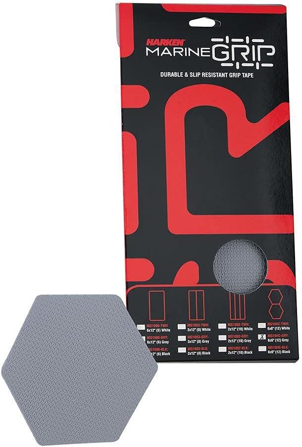 BRAND, CATEGORY, HARDWARE, HARKEN, Harken Marine Grip Tape - Honeycomb - Grey - 12 Pieces