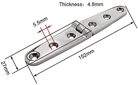 BRAND, CABINET HARDWARE & HINGES, CATEGORY, KJBIKBZPK, Hinge, 2 Pcs, Stainless Steel 316 Marine Boat Strap s WIith 6 Holes 152mm Heavy Duty Mirror Polish Door Strap Accessories